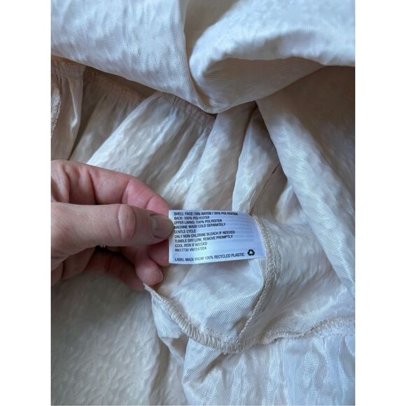 Kika Vargas Textured Empire Waist Midi Dress size 1X Cream Sleeveless - Picture 9 of 11